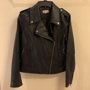 Loft black imitation leather jacket size 12